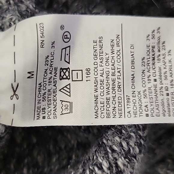 Old Navy Men's Charcoal Cardigan with Geometric Pattern Sz Med Grandpa Academia - Picture 5 of 5